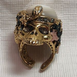 Roberto Cavalli Gold Skull Ring
